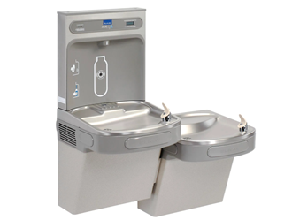 Elkay LZSTL8WSLK Water Refilling Station, Bi-Level Reversible, W/Filter, Light Gray